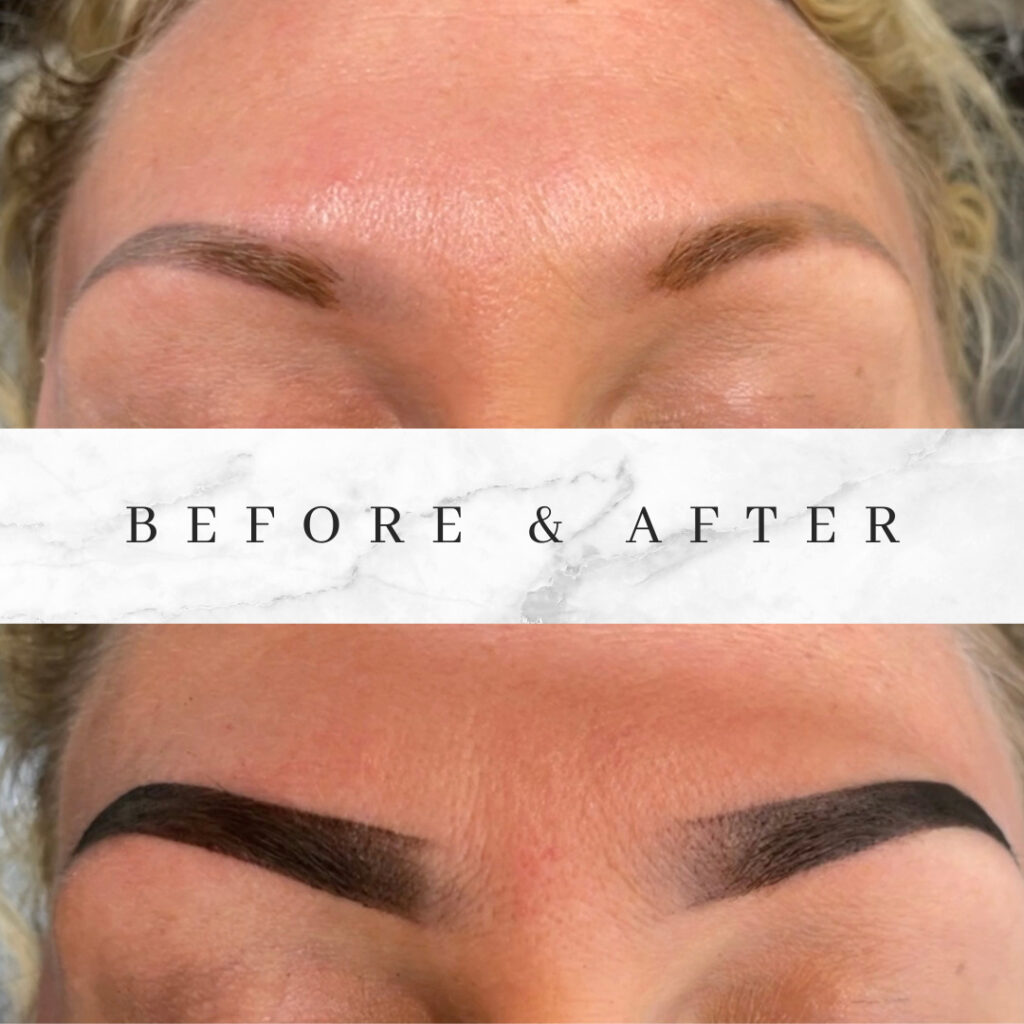 Before and After Las Vegas Ombre Powder Brows. Light Skin 